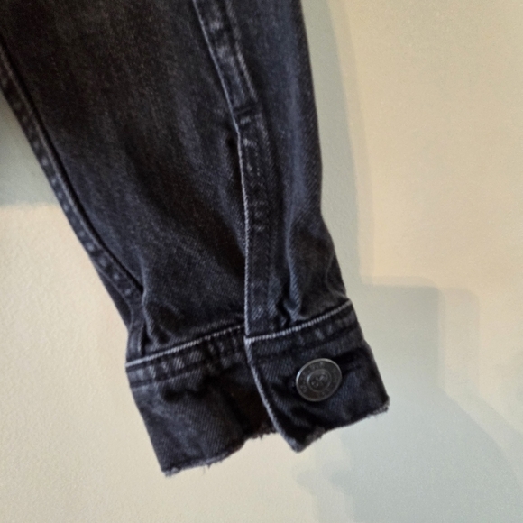 Current Elliott Women's Black "The Studded Baby Trucker" Jean Jacket Sz 1 Small - Picture 11 of 13